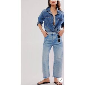Free People We The Free Deep Trance Dropped Boyfriend Jeans Sweet Dreams 31